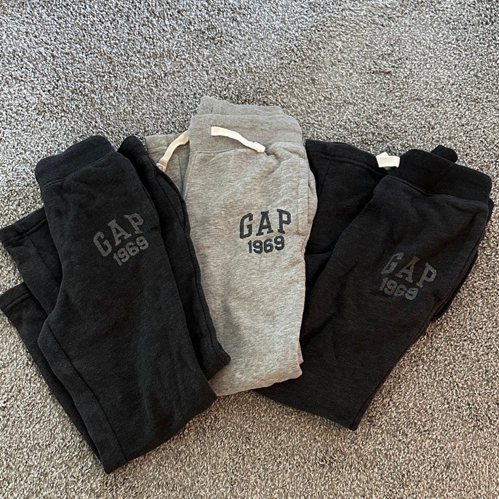GAP Kids Dark Gray and Gray Sweatpants Trio bundle!